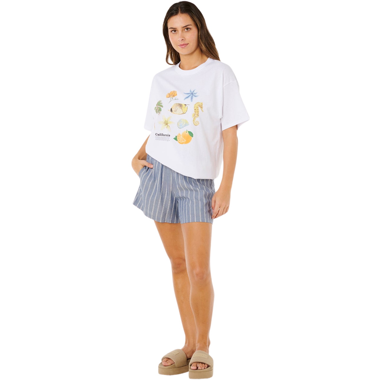 Rip Curl Mujer Camiseta Poolside Heritage 0M4WTE - Optical White